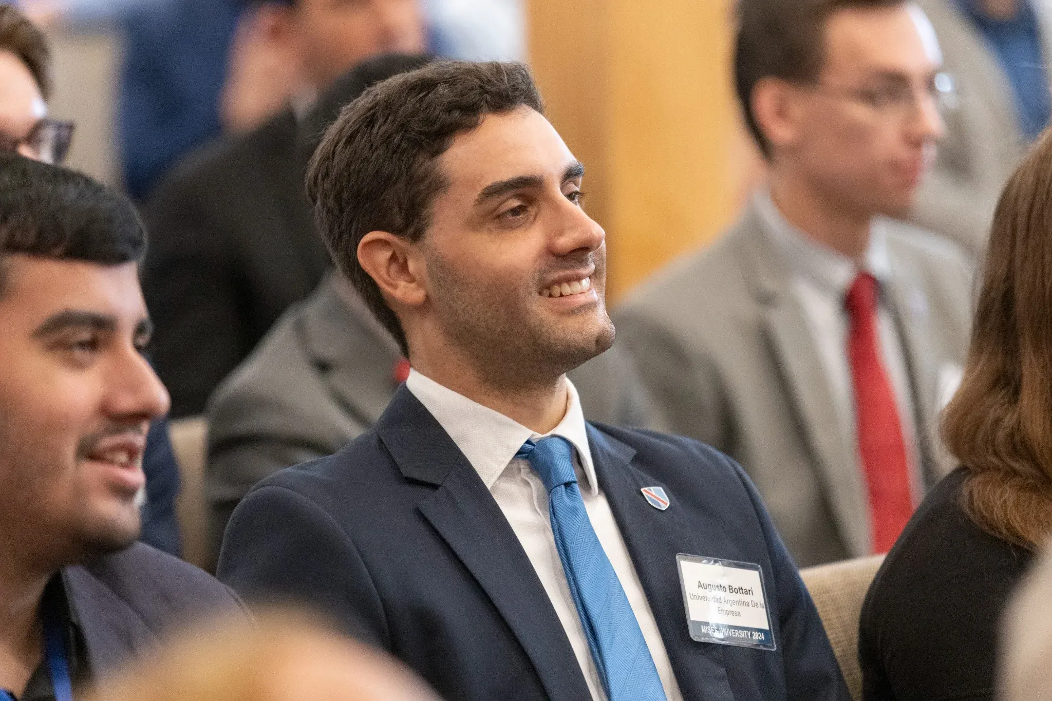 A student smiling during a session
