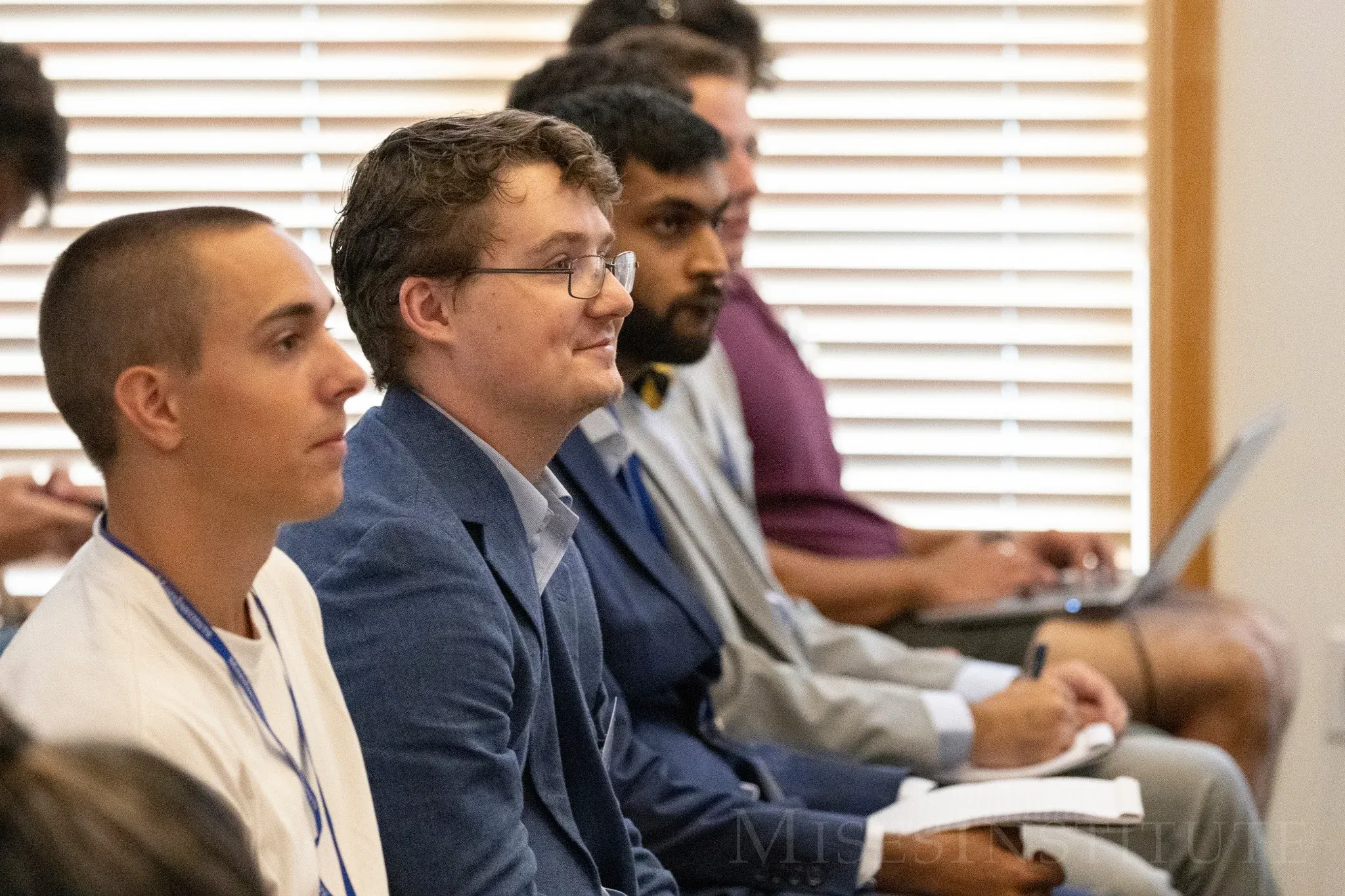 Students listening attentively in class