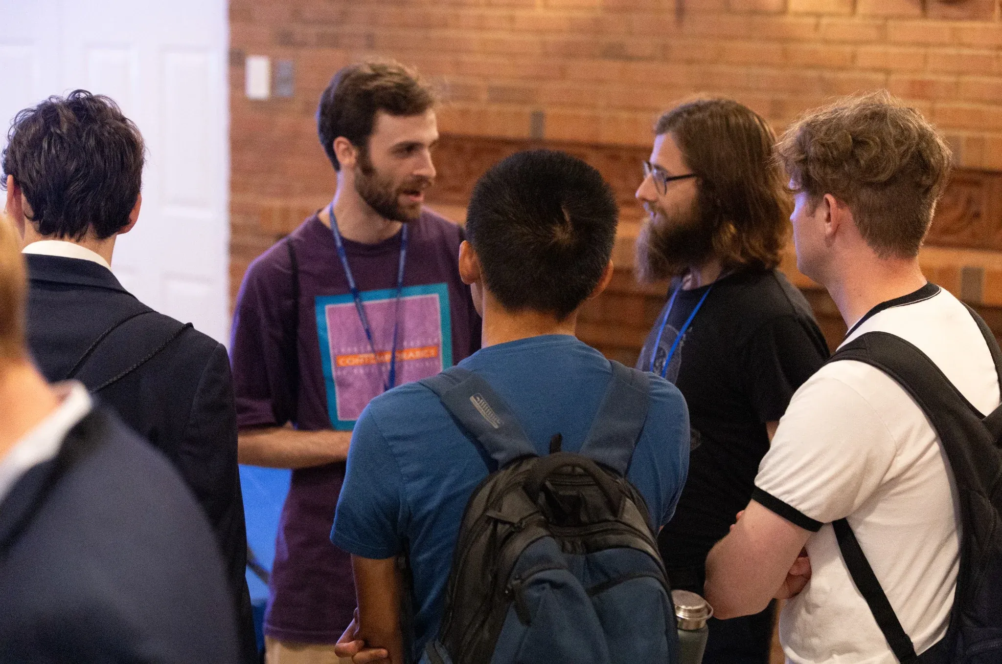 Students talking between sessions