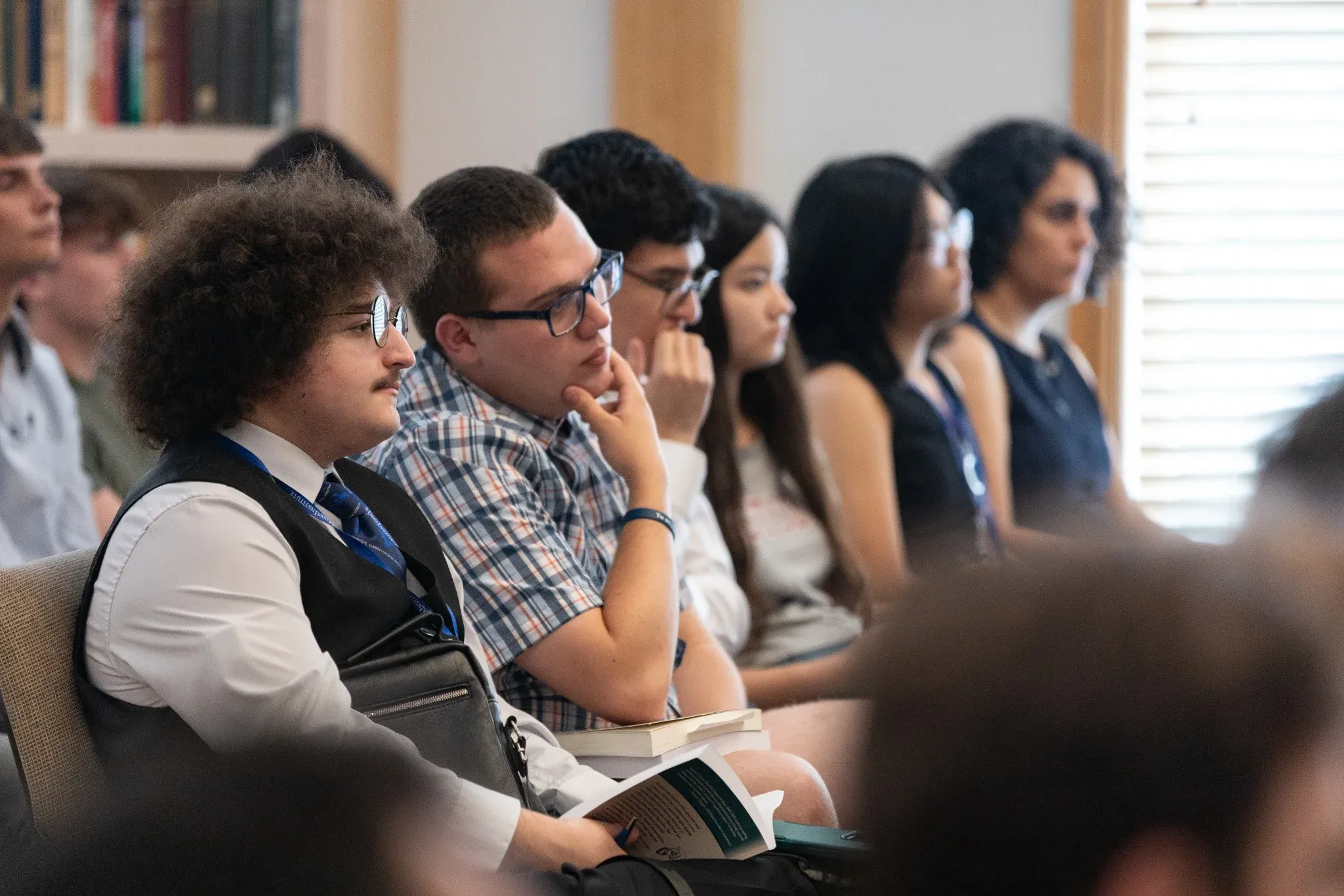 Students listening during a classroom session