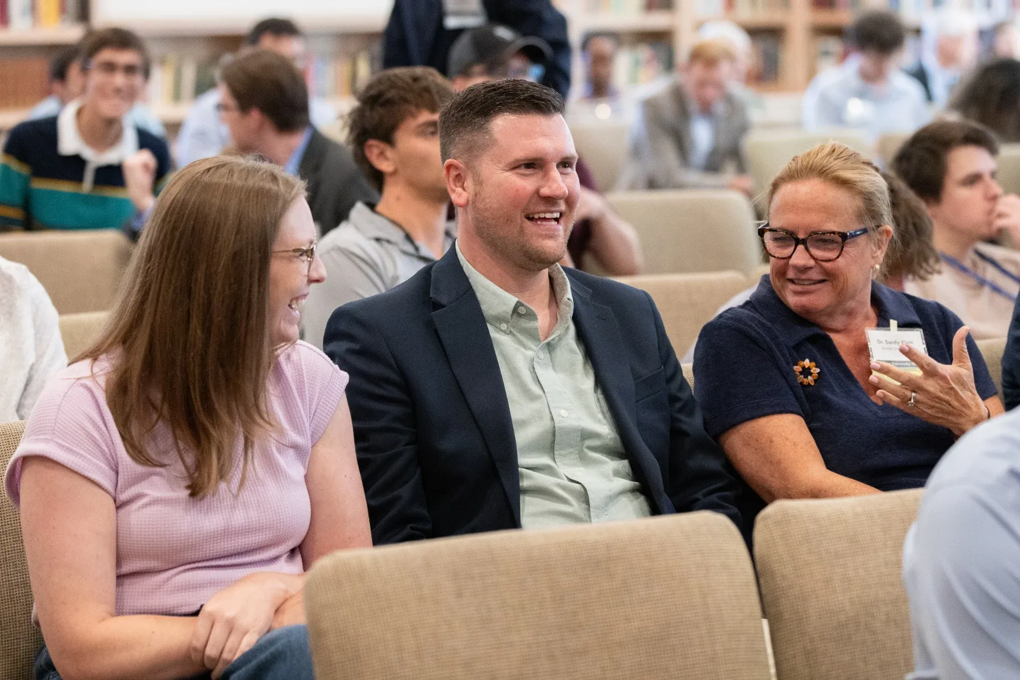 Participants smiling during a session